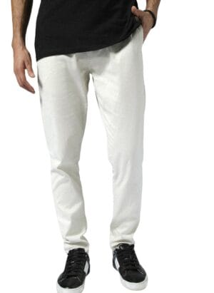 Hubberholme Men Slim Fit Casual Comfortable Stretchable Trouser, Color - Cream, Size - 30, (Model Name: 2808-30)