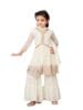 Ethnic Wear Cream Colour Thread Sequin Embroidery Georgette Kurti Sharara Set