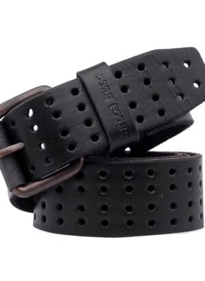 Bacca Bucci Unisex Genuine Leather Single Roller Vintage One-Piece 100% Full Leather Jean Belt Punk Biker Belt 38 Mm-Wide