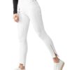 Miss Chase Women's White Skinny Fit High Rise Side Slit Raw Edge Detailing Cropped Stretchable Denim Jeans
