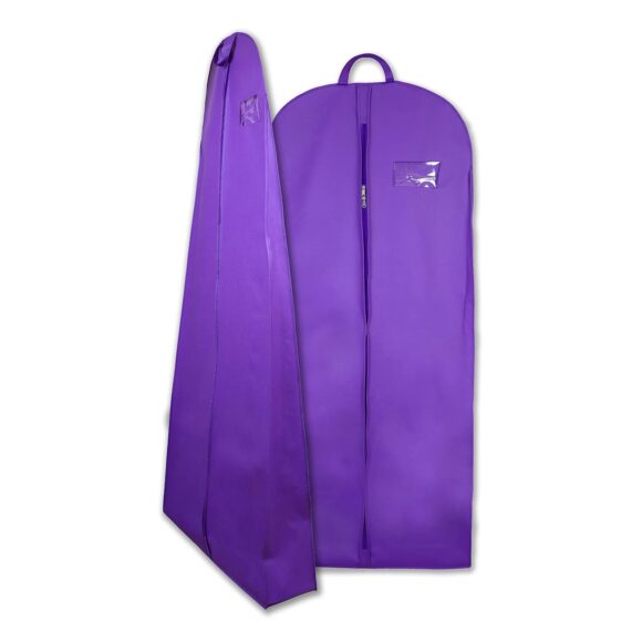 Global Trade Wedding Lehenga Gown Long Dress Garment Cover Bags 72" With 8" Gusset Wedding Dress Lehenga Long Dress Storage Bag Made of non woven fabric with front Zip.(Pack of 1) (Purple)