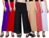 Standard Generic Fablab Womens Malai Lycra Palazzo Combo Pack of 6 (Black