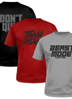 LEOTUDE Regular Fit Half Sleeve Round Neck Dri-Fit Tshirt for Men's Combo (Pack of 3)