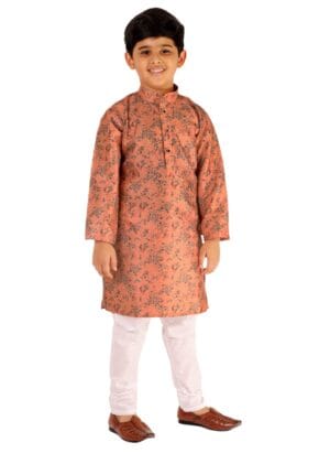 Pro-Ethic Style Developer Boy's Silk Kurta Pajama | Embellished Design | Kids Ethnic Wear (S-172)