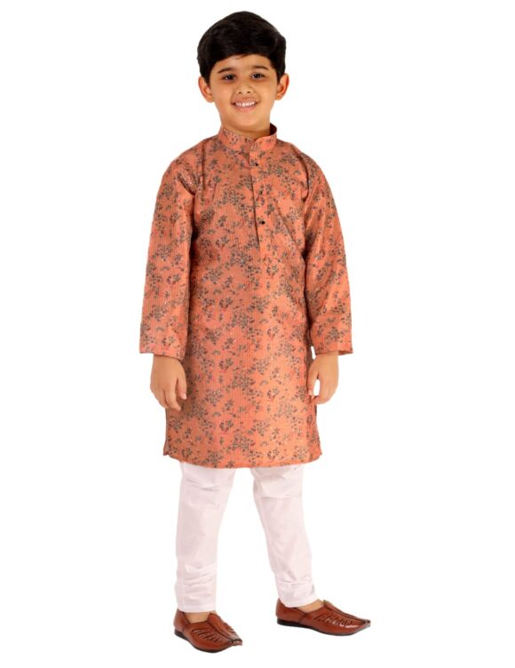 Pro-Ethic Style Developer Boy's Silk Kurta Pajama | Embellished Design | Kids Ethnic Wear (S-172)