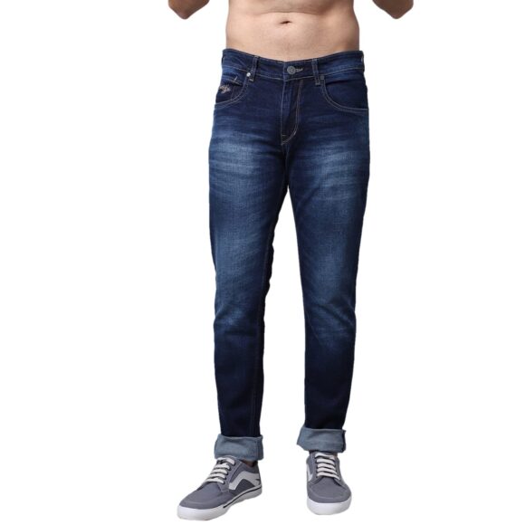 Cantabil Men Blue Cotton Regular Fit Casual Jeans (P_MDNM00247_DARKMERCERISED)