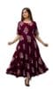 Women's Casual Printed Rayon 3/4 Sleeves Regular Fit Long Anarkali Gown Dress