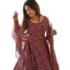 Women Floral Print Anarkali Kurta With Pant and Dupatta