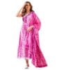 Make Pink Cotton Floral Printed Anarkali Kurta with Dupatta All Over lace Work for Women's