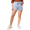 Tales & Stories Solid Denim Shorts for Women-Y117711