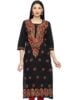 Women Kurta Ada Lucknowi Chikankari Hand Embroidered Straight Cotton Kurta Kurti Tunic for Women A188048