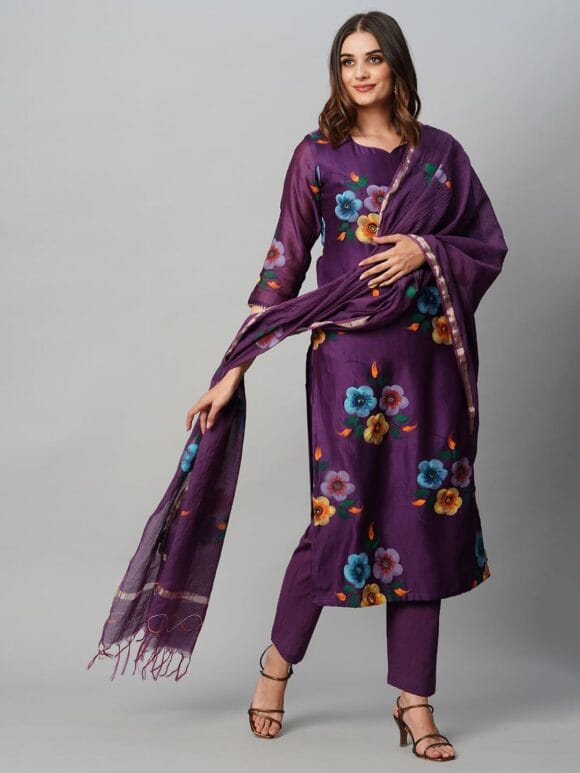 Womens Kurta with Pant & Dupatta - Image 4