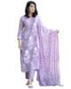 Women's Cotton Blend Printed Straight Kurta with Pant & Dupatta
