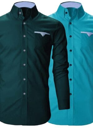 ROYALSCOUT Royal Scoout Combo of Men's Regular Fit Cotton Casual Shirts (Pack of 2)
