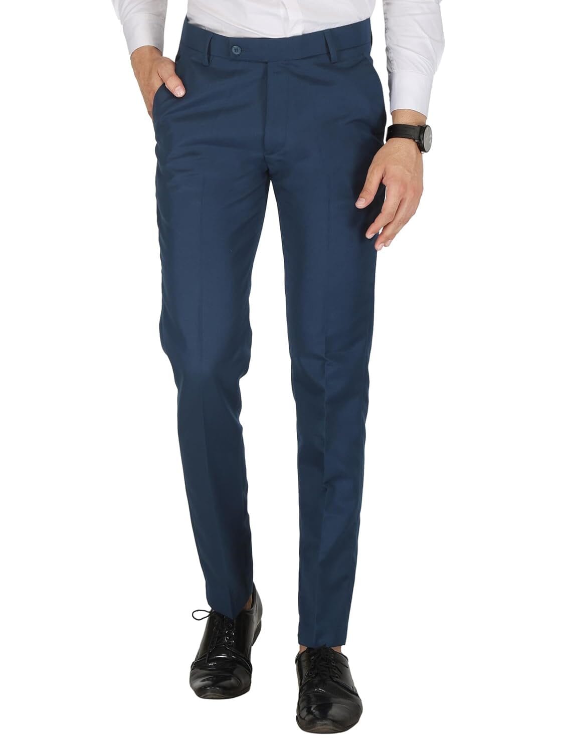 JAYCAP Men's Formal Pants - Classic and Stylish Trousers for Every Occasion | Peacock Blue