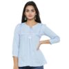 Standard Generic Yash Gallery Women's Regular Solid Embroidered Straight Tops
