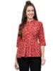 Printed Crepe Peplum Top