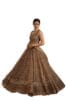 Women's Brown Soft Net Sequins Embroidery Work Lehenga Choli Set