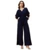 Globus Women Round Neck With V Cut & Kimono Sleeves Waist Tie-Up Longline Jumpsuit