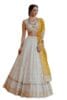 Women's Georgette Semi-Stitched Lehenga Choli White Wedding Bridal Free Size