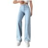 NUCOUTHS Women's & Girls' Solid High Waist Denim Stretchable Relaxed Fit Jeans (NUC-475_WD_ICE_2Z)