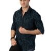 RodZen Men's 100% Pure Cotton Full Sleeve Abstract Printed Regular Casual Shirt