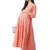 Negen Cotton Maternity Dresses for Women with Feeding Zip - Floral Breastfeeding Maternity Gown Kurti for Pregnant Women - Nursing Pre and Post Pregnancy Wear