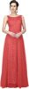 Jesani Creation Women's Net Embroidery Aline-Flered Gown Dress for Women Full Stitched Gown Ready to wear.(All Over)