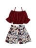 Mills Girl's Designer Wear Crop Top and Short Set (Multy Dot)