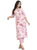 Women Kurta GoSriKi Women's Cotton Blend Printed Straight Kurta with Pant