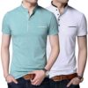 Pixie Fashion Stylish and Handsome Mandarin Collar Half Sleeve T Shirt for men Combo (Pack of 2)