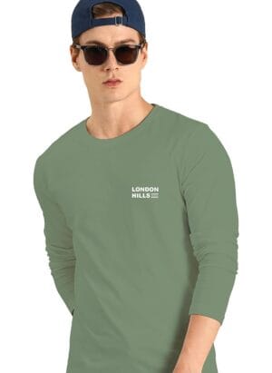 London Hills Men Printed Round Neck Full Sleeve Regular Fit T-Shirt