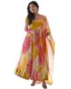 Floral Printed Ankle Length Full Sleeve Stylish Georgette Anarkali Gown Dress with Dupatta,Yellow