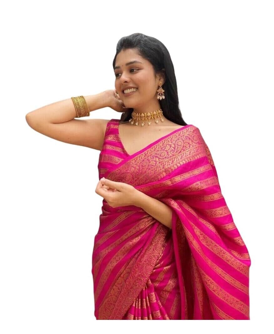 Yashika Women's Fancy Banarasi Kanjivaram Art Silk Saree with Blouse Pieces|| AZ-YS-OG-ASHOKA-P