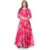 Standard Generic Silver Organisation Women Rayon A-Line Western Fit and Flare Maxi Dress Gown (Free Size Upto XXL)