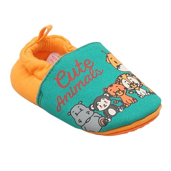 Boys and Girls TPR Animal Print Infant Booties in Green Color