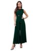 Standard Generic Miss Chase Women's Solid Relaxed Fit Sleeveless Round Neck Ankle Length Straight Jumpsuit with Pockets