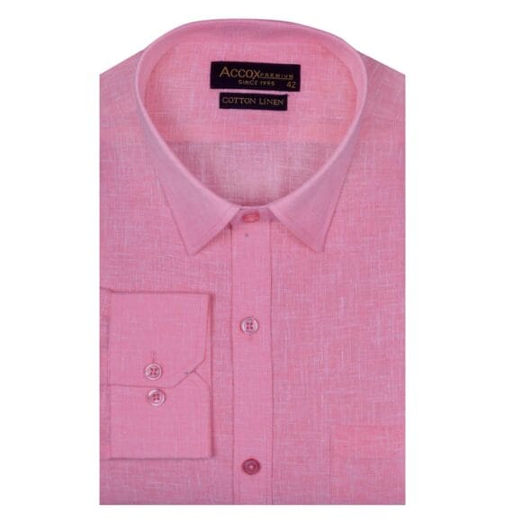 Full/Long Sleeves Formal Regular Fit Cotton Linen Plain Shirt (GCRFS22)