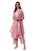 Pink Silk Blend Flared Kurta and Palazzo With Embroidered Dupatta