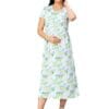 True Shape Zipless Maternity Dress for Women | Knitted Cotton Hosiery Feeding Gown with Easy Discreet Nursing for Pre & Post Partum
