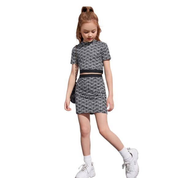 STARPICK ENTERPRISE-All-New-Two Piece Dress for Girls top with Shorts Fabric-Printed Summer Cool