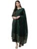 Solid Cotton Straight Kurta With Palazzos & Dupatta