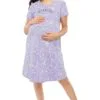 ZEYO Women's Cotton Night Dress Floral Printed Maternity & Feeding Short Nighty Night Gown 5631