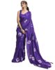 Standard Generic SIRIL Women's Dola Silk Bandhani Printed Ready to Wear One Minute Pre Pleated Saree With Unstitched Blouse Piece (18RS159_Violet)
