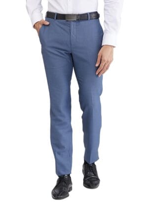 Raymond Men's Slim Fit Structure Pattern Poly Viscose Blend Flat Front Formal Trouser