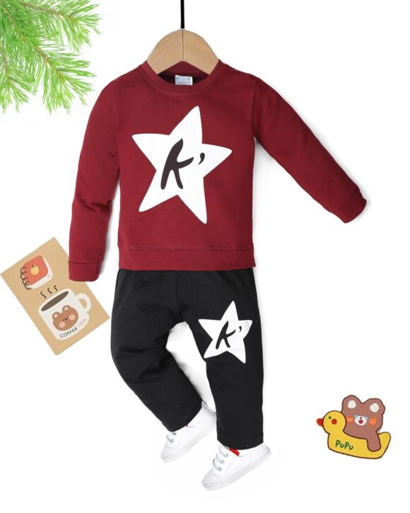 Jaganath Creations Kids Dress for Boys | Hosiery Cotton Printed Full Sleeve Sweatshirt and Pant Combo for Baby Boys