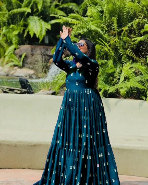 Stylish Georgette Ankle Length Full Flared Anarkali Kurta - Image 4