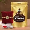 TIED RIBBONS Rakhi for Brother with Gift Chocolate Combo - Premium Ganesh Bracelet Rakhi for Brother Bhaiya Boys Kids Men with Hersheys Kisses Chocolate and Card Tikka - Rakhi for Rakshabandhan