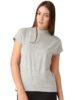 Standard Generic Fabricorn Plain Stylish High Neck Cotton Tshirt for women