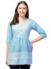AlifAttire Cotton Embroidered 3/4 Sleeve Short Kurti for Women's & Girls
